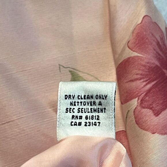 TALBOTS Sheath Dress and Jacket Set Size 12 Pink Floral 100% Silk Button Front - Picture 10 of 12